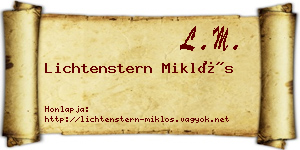 Lichtenstern Miklós névjegykártya