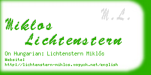 miklos lichtenstern business card