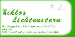 miklos lichtenstern business card